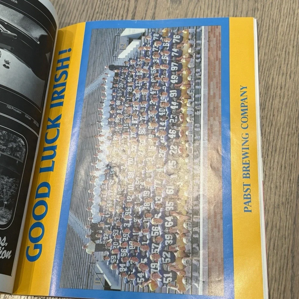 Purdue Notre Dame 9/25/82 Game Souvenir Program, Tickets, Menu